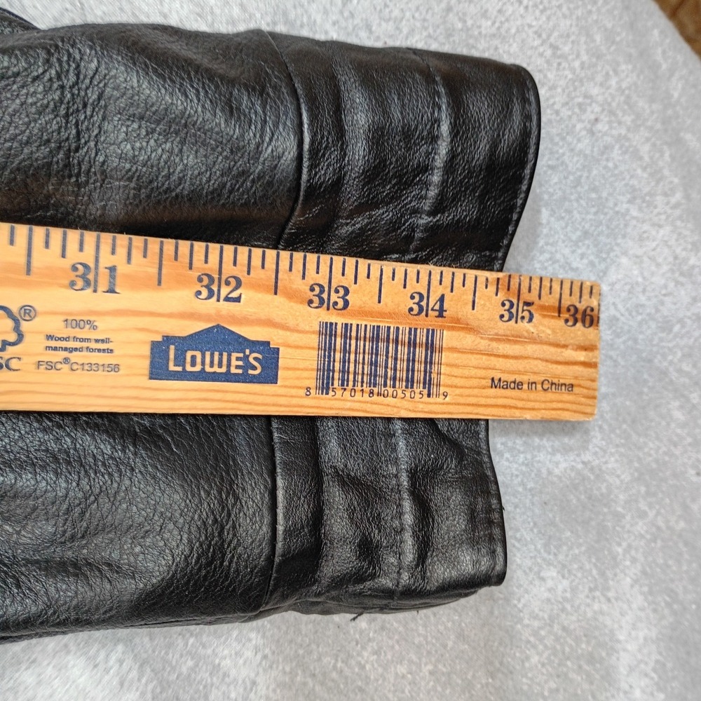 Vintage 90s Wilsons Leather Mens L Black Leather Jacket Oversized Bomber Grunge - Picture 15 of 16